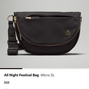 Lululemon All Night Festival Bag with Gold Accents